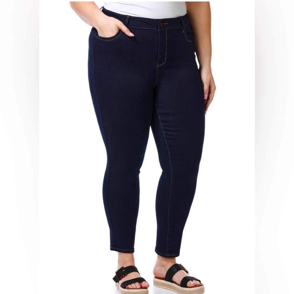 D.Jeans Plus Size Recycled Ankle Jeans. Dark Navy NWT 20W